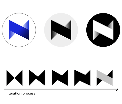 nex branding redesign: logo iteration process